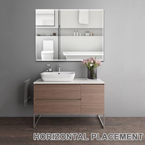 LTSRLL Frameless Wall Mirror 40x60cm Clear and Sharp