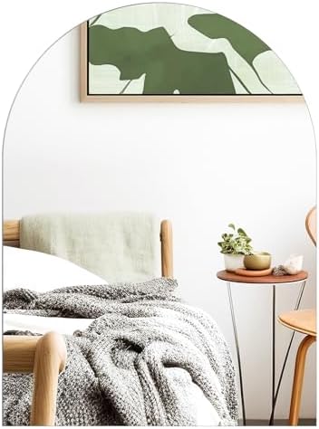 QEEYON 16x12 Inch Arched Wall Mirror