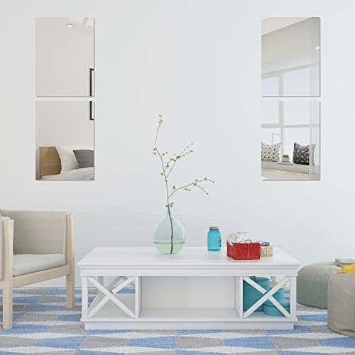 QEEYON 16 x 12 Wall Mirror Tiles Self Adhesive