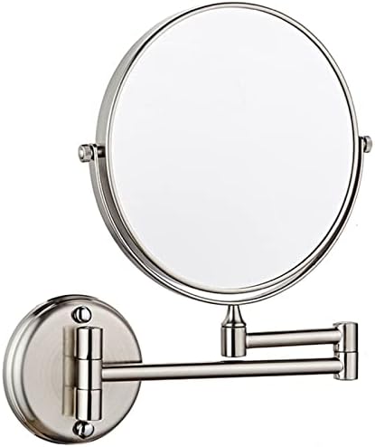 KEYQEEN Wall Mounted Double Sided Mirror 8 Inch 5X Magnifying