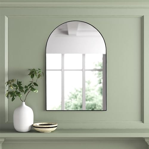 Arched Black Bathroom Mirror 20x30 Inch