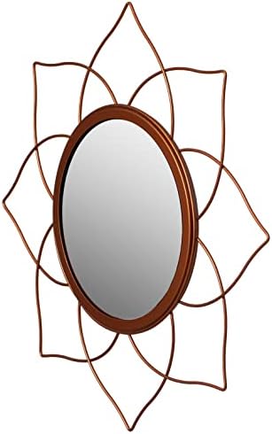 Uniquewise Pack of 2 Flower Shape Rose Gold Mirror