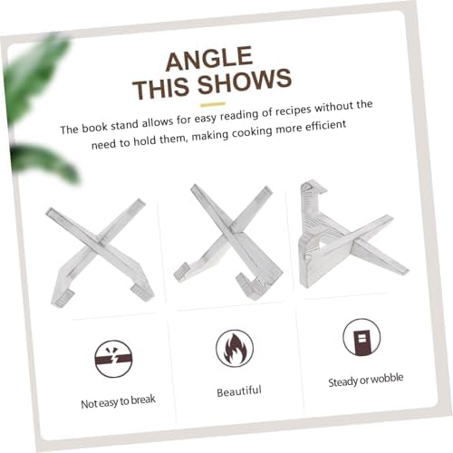 Mikinona X Shape Wood Book Stand Cookbooks Holder Anti-Fall