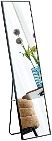 LENA LACED Full-Length Mirror 65x23 Inch Modern Black Frame Wall Mount