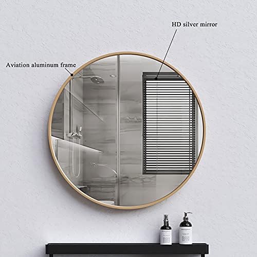 Chrome Wall-Mounted Round Vanity Mirror with Large Metal Frame 1