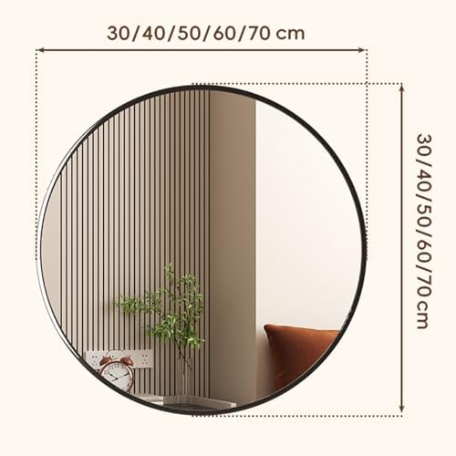 TZUFA 70 cm Round Bathroom Mirror with Gold Metal Frame