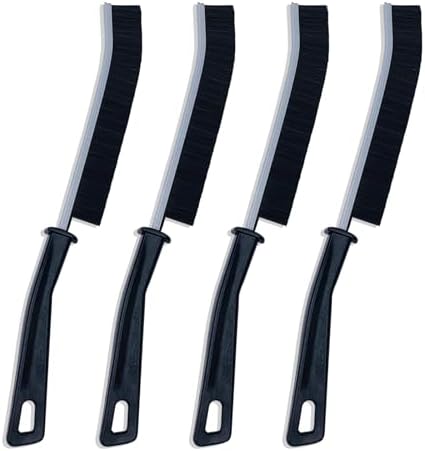 KTOJOY 4 PCS Hard Bristle Crevice Cleaning Brush Set - Black