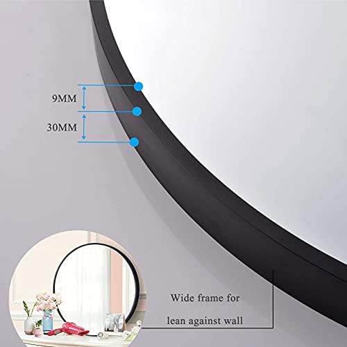 WXZX Round Vanity Mirror with GoldBlack Metal Frame