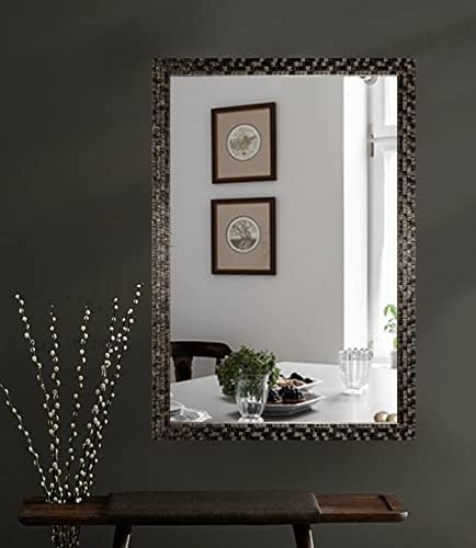 H A 40x24 Wall Mounted Mirror with Wooden Frame