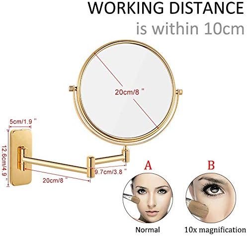 LZHIANG 8 Inch Adjustable Magnifying Wall Mirror