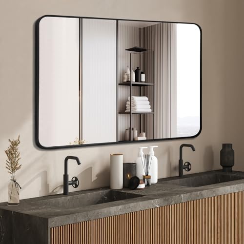 ARTWIND 40x30 Inch Modern Wall Mirror with Black Frame