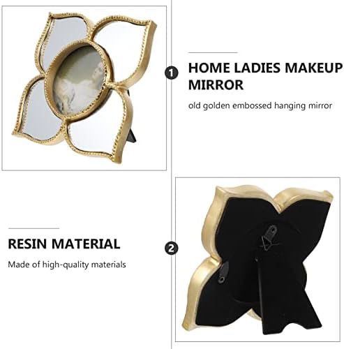 FAVOMOTO Vintage Resin Flower Wall Mirror
