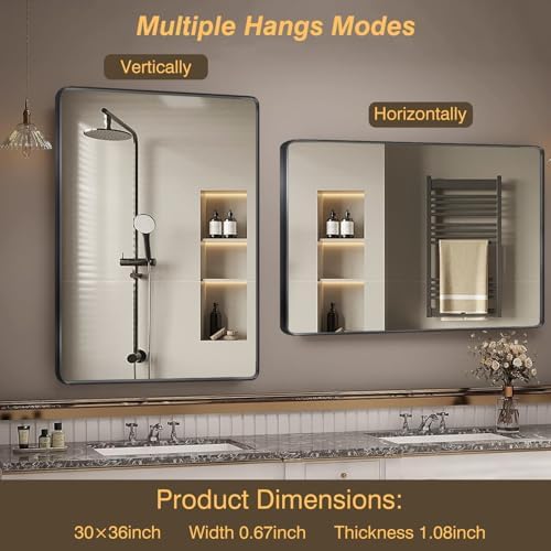 Wanzvisk Black Framed Mirror 40x30 Inch