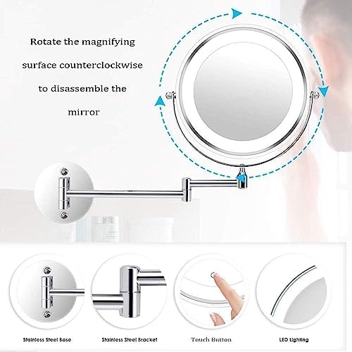 Bleslin 10x Magnifying Double-Sided Vanity Mirror
