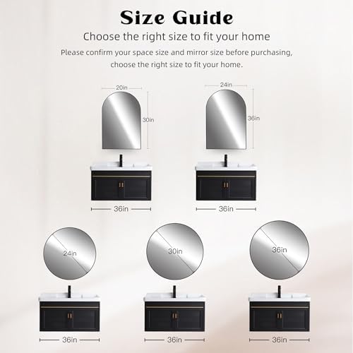 Modern 24 Inch Gold Round Wall Mirror