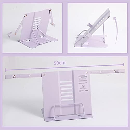 ZTHYSHXA Purple Cookbook Stand Adjustable Metal Book Holder