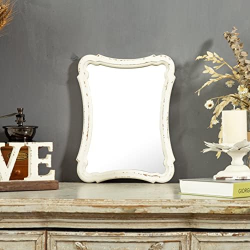 Sintosin Rustic Wood Framed Wall Mirror 12x9 Inches