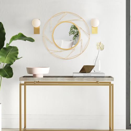 JJUUYOU 20 Inch Round Wall Mirror with Metal Frame