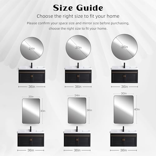 CULER Gold Frosted 24 Inch Round Mirror