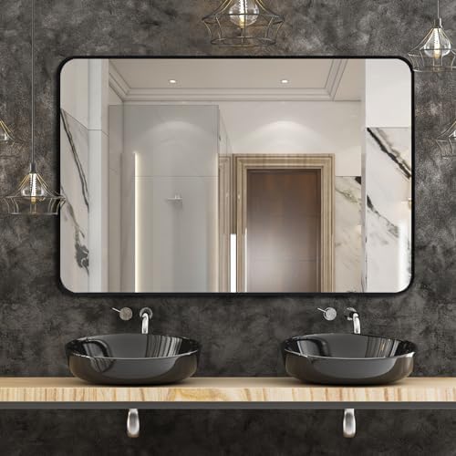 ARTWIND 40x30 Inch Modern Wall Mirror with Black Frame