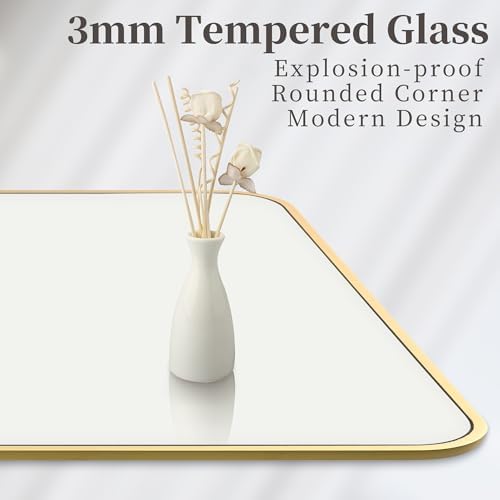 Yellow Gold Bathroom Mirror 20x30 Inch Rectangle