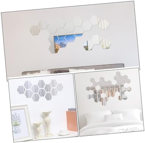 ERINGOGO Wall Mirror with 24pcs Hexagonal Acrylic Stickers