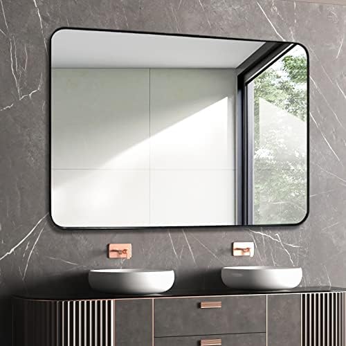 QEQRUG 40x30 Inch Black Frame Wall Mirror