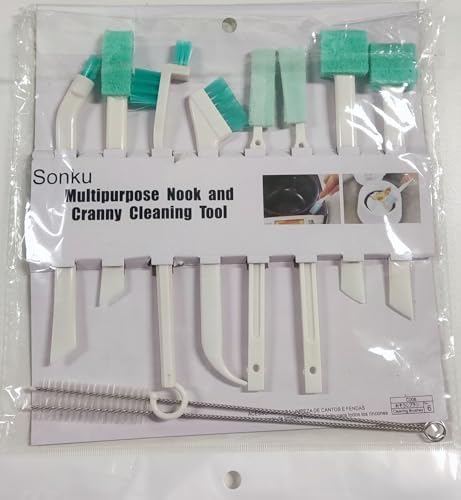 Sonku 8Pc Crevice Cleaning Brush Set with 2Pc Long Straw Brush