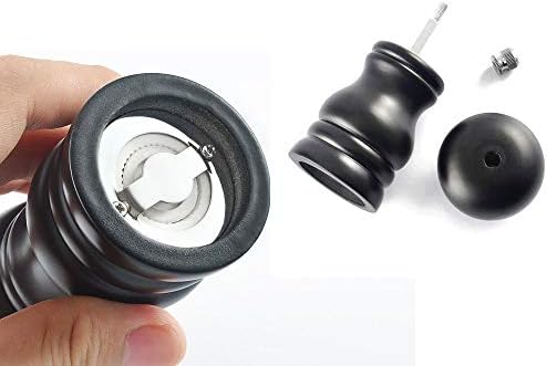 Gaone Salt Pepper Grinder Set - Smooth Ceramic with Wooden Body