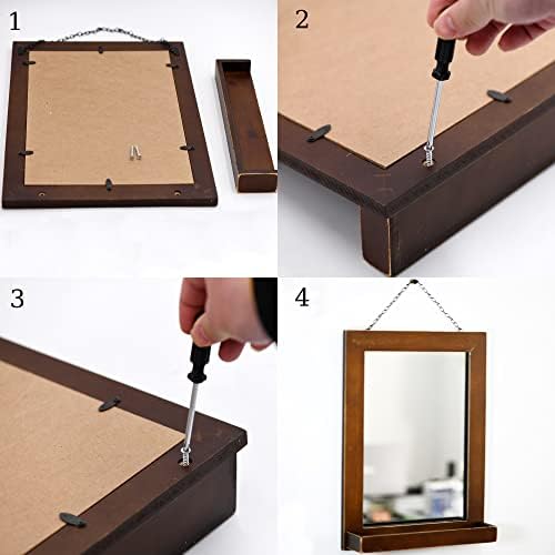 Funerom Farmhouse Wall Mirror with Shelf