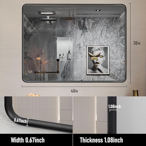 Wanzvisk Black Framed Mirror 40x30 Inch
