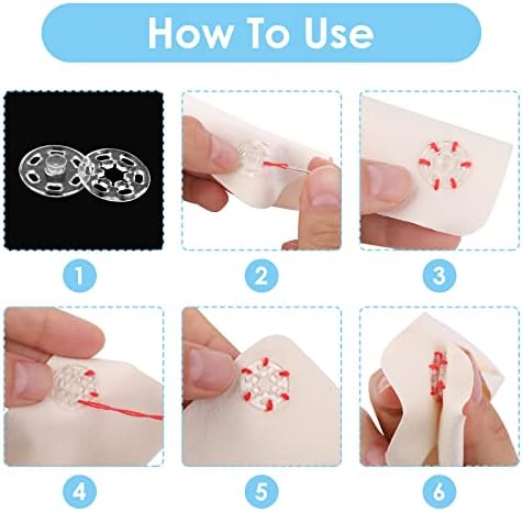 100 Sets Clear Sew-on Snap Buttons for Sewing and DIY