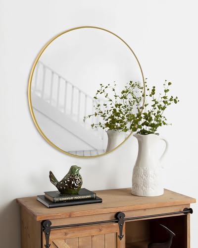 Gold Round Mirror 24 Inch Bathroom Vanity Wall Mirror