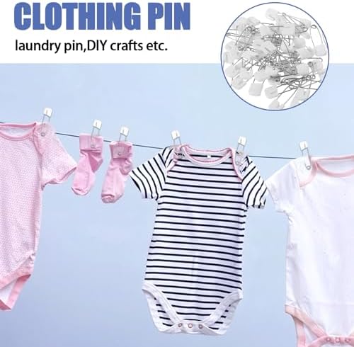 Nogeqi 50 Pcs Safety Pins with Locking Closures