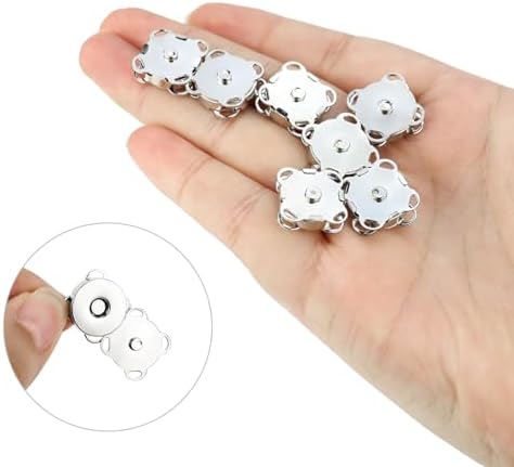 20 Sets Magnetic Snap Buttons 15mm Silver for Sewing and Crafts