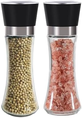GZLT Salt Pepper Grinder Set with Dust Cover and Ceramic Mill