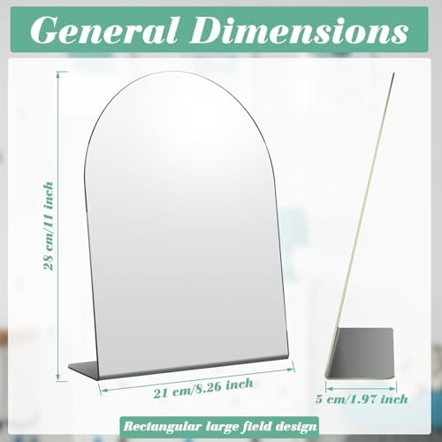2 Pcs Freestanding Acrylic Desk Mirror 7x9 Inch