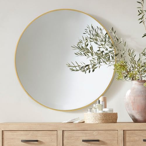 CULER Gold Frosted 24 Inch Round Mirror