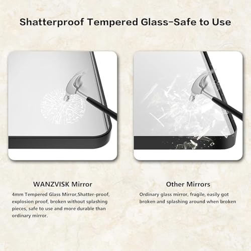 Wanzvisk Black Framed Mirror 40x30 Inch