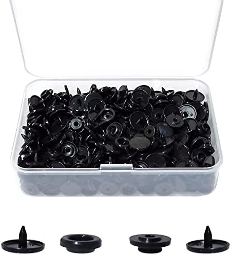 100 Sets T5 Plastic Snaps for Sewing Crafting DIY Projects Black