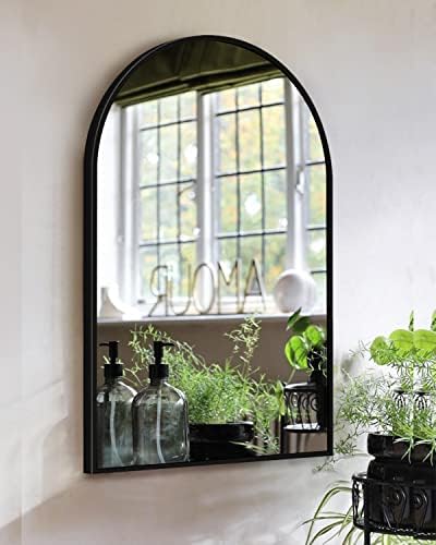 OGCAU 42x24 Inch Black Mirror with Arched Frame