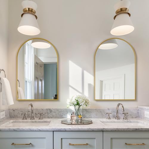 20 x 30 Gold Arched Mirror for Bathroom and Living Room