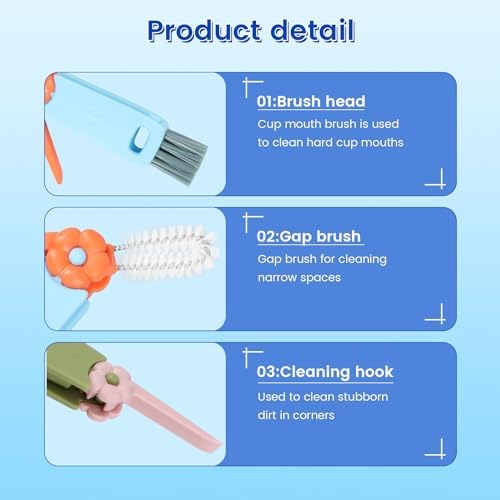 6 Pcs 3 in 1 Cup Lid Cleaning Brush Set 1