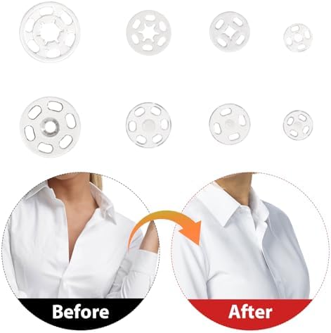 Salbsever 120 Sets Clear Plastic Snap Buttons for Sewing