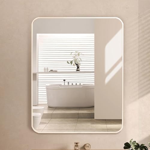 Simple HD White Bathroom Mirror with Aluminum Frame 1