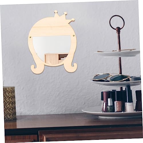 Mipcase Wooden Cartoon Wall-Mount Makeup Mirror for Girls