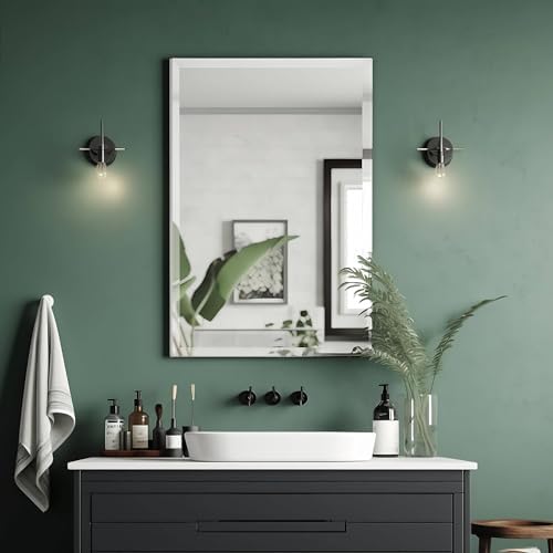 FARMER Frameless Rectangle Mirror 40x30 Inch 1 Bevel Edge