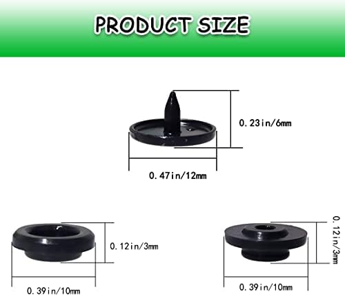 100 Sets T5 Plastic Snaps for Sewing Crafting DIY Projects Black