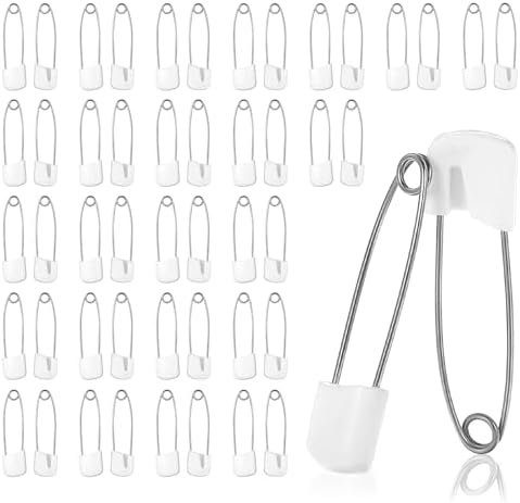 Nogeqi 50 Pcs Safety Pins with Locking Closures
