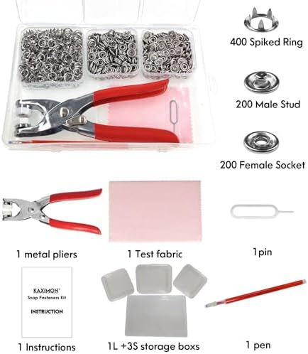 KAXIMON 95mm Snap Fasteners Kit 200 Sets